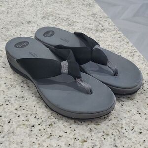 Floopi Extreme Womans, Grey/Black Comfort Sandals size 11